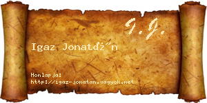 Igaz Jonatán névjegykártya